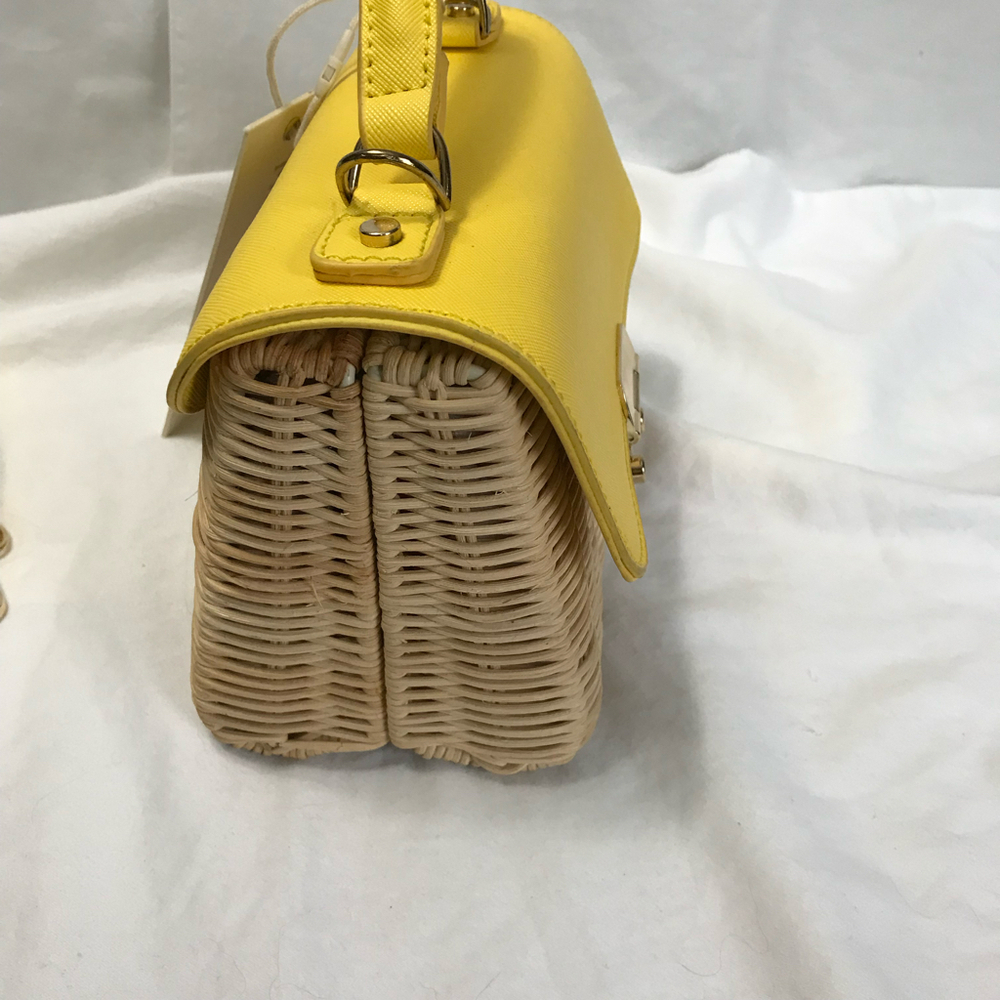 Madison West Madeline Crossbody Straw & Vegan Leather Satchel Crossbody NWT - Picture 6 of 7